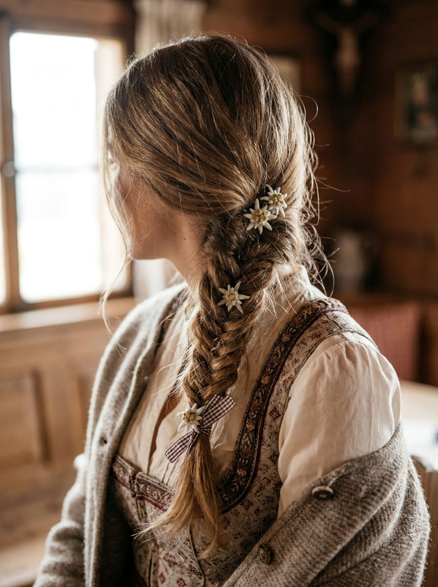 Fischgrätenzopf zum Dirndl - Dirndlfrisur
